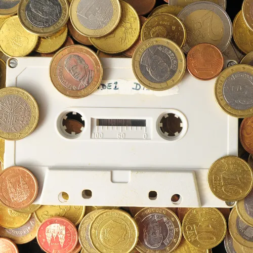 cassette with coins